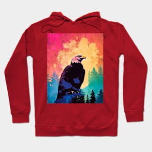 Majestic Eagle Silhouette: Freedom's Colors Hoodie